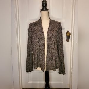 Cut Loose Gray Paisley Open Front Cardigan Sweater